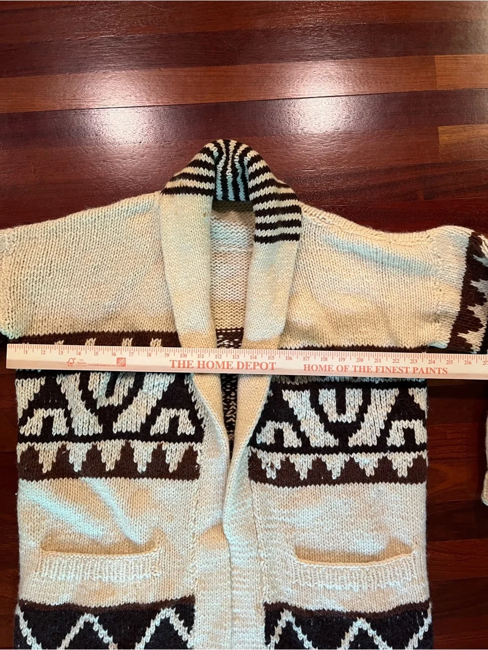 Vintage Hand Knit Wool Starsky/Cowichan-style Heavyweight Cardigan (no tags)